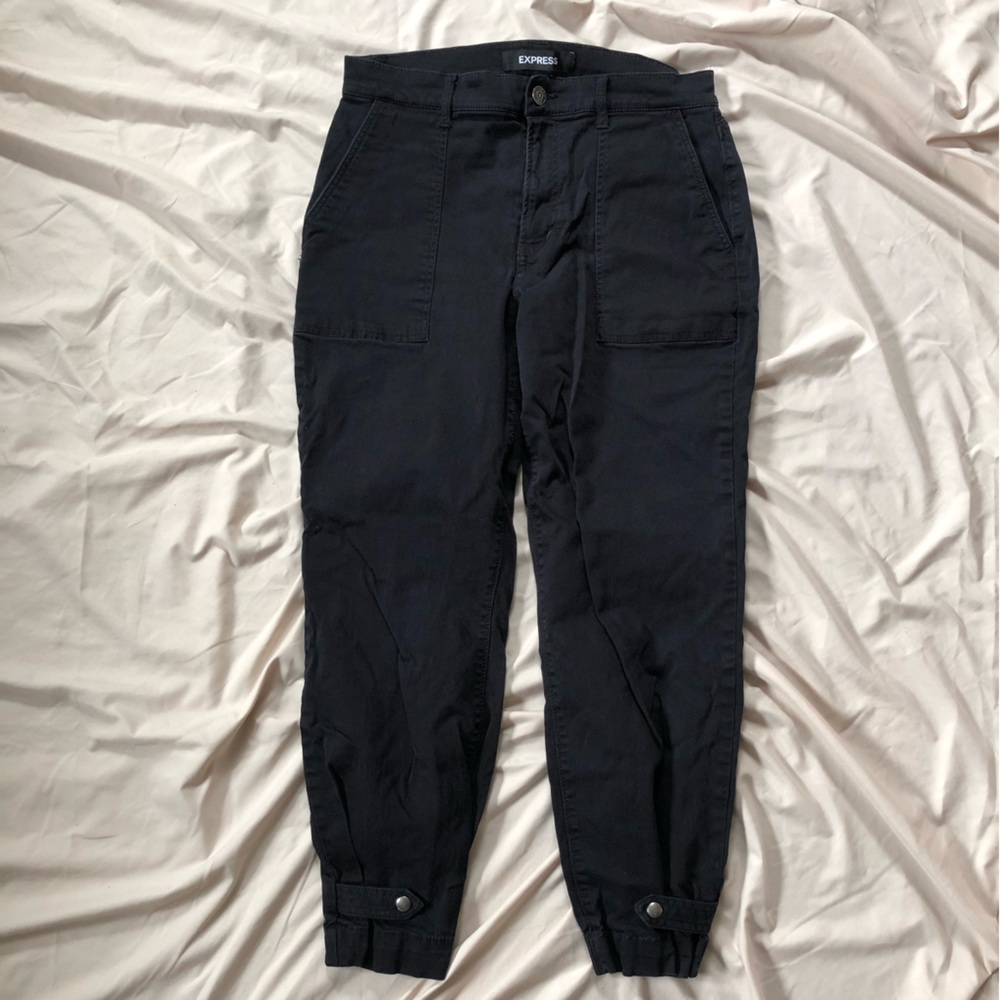 Express cropped straight high rise stretch ankle pants